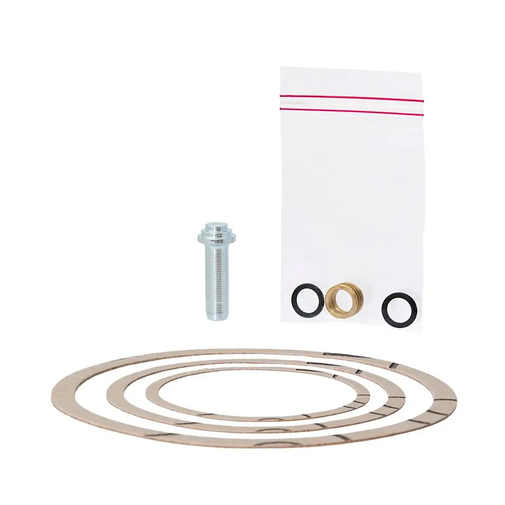 Dichtungsset bestehend aus drei Dichtscheiben, einem Metalladapter und drei O-Ringen, verpackt in einer durchsichtigen Tüte. Ideal für ESBE Mischer.